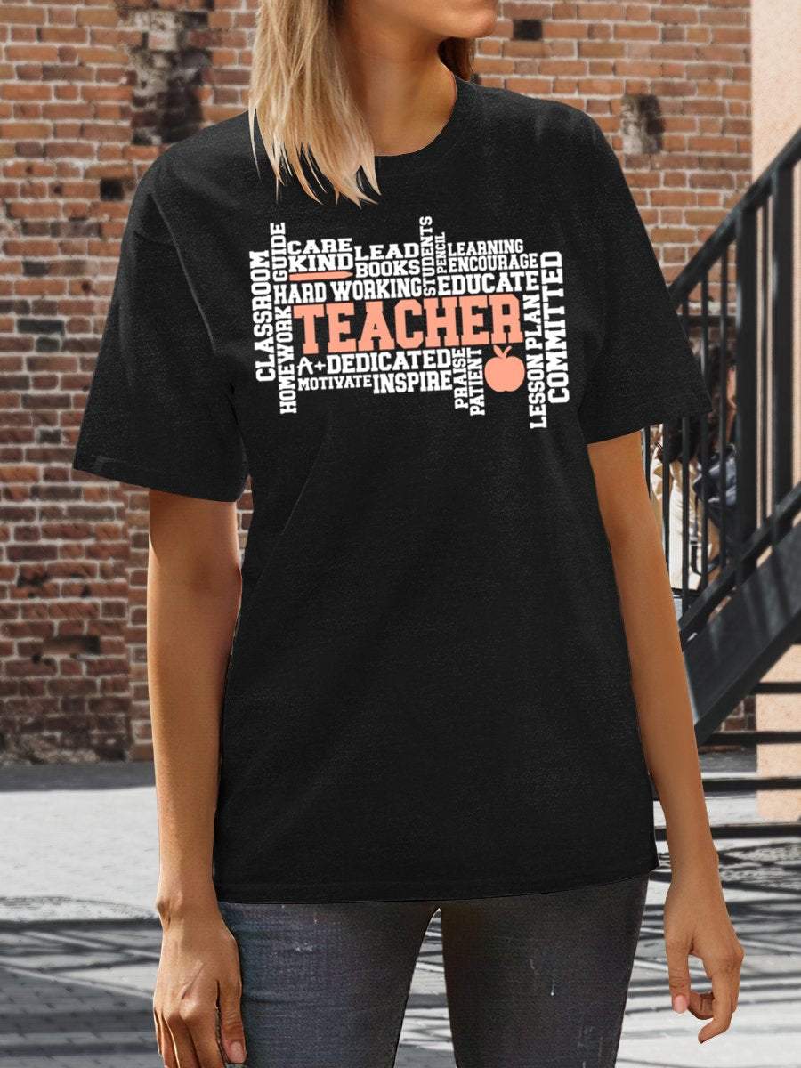 Teacher Print Graphic T-shirts
