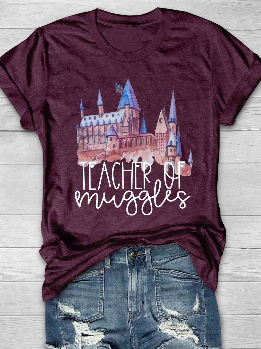 Teacher of Muggles Print Graphic T-shirts
