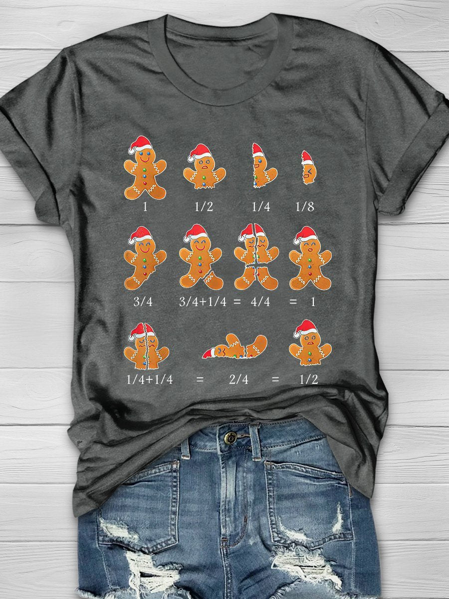 Math Teacher Christmas Print Graphic T-shirts