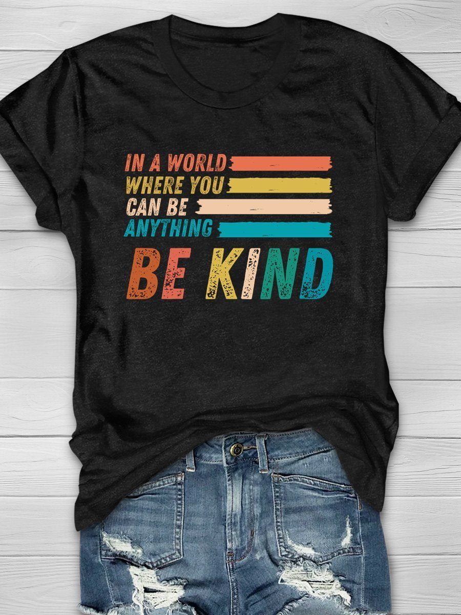 Be Kind Print Graphic T-shirts
