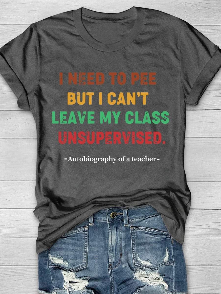 Autubiography Of A Teacher Print Graphic T-shirts
