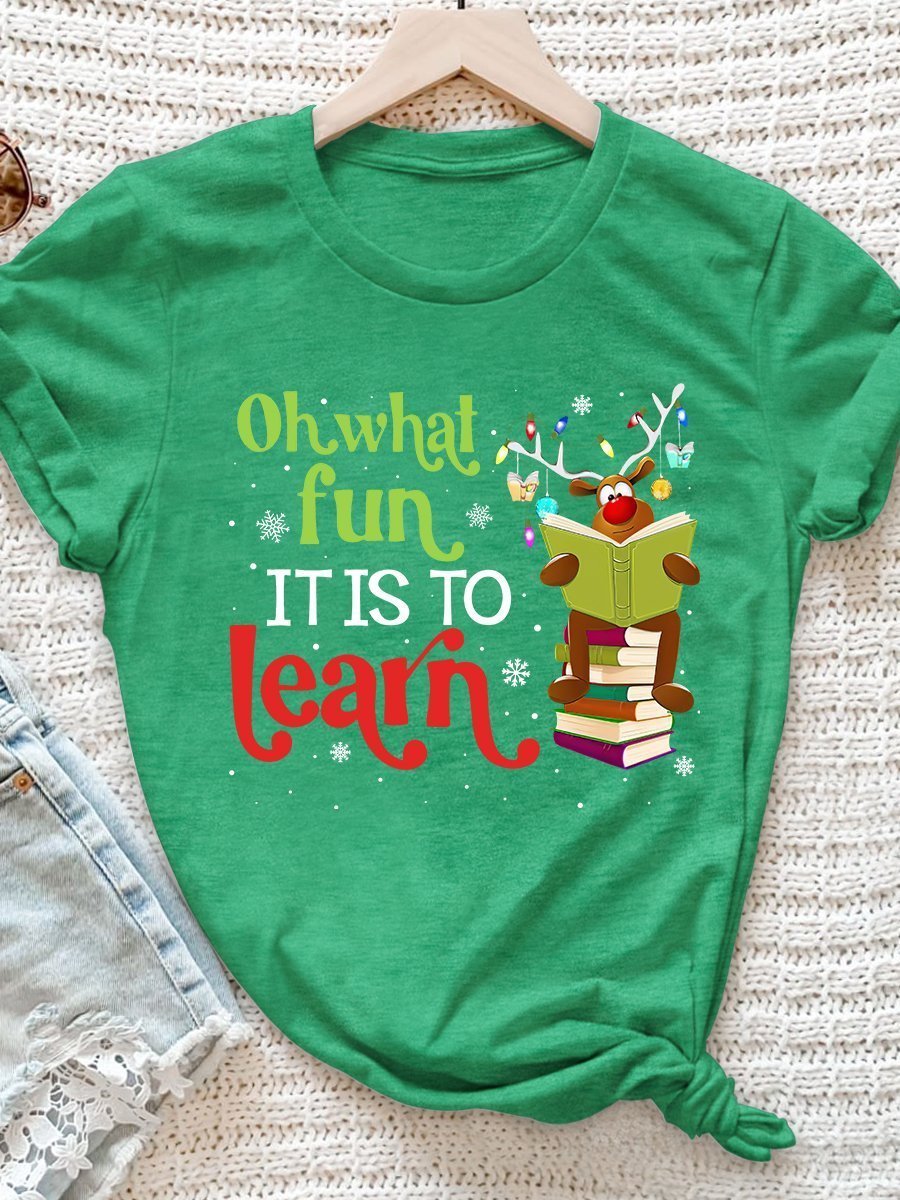 What Fun It Is To Learn Print Graphic T-shirts
