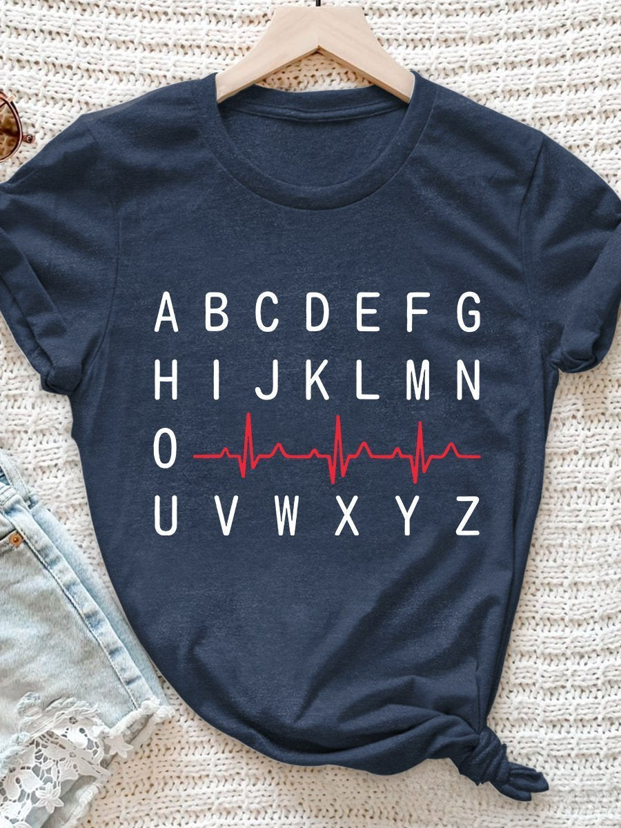 PQRST Nurse Print Short Sleeve T-shirt