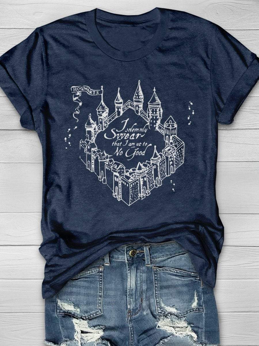 Magic Map School Print Graphic T-shirts
