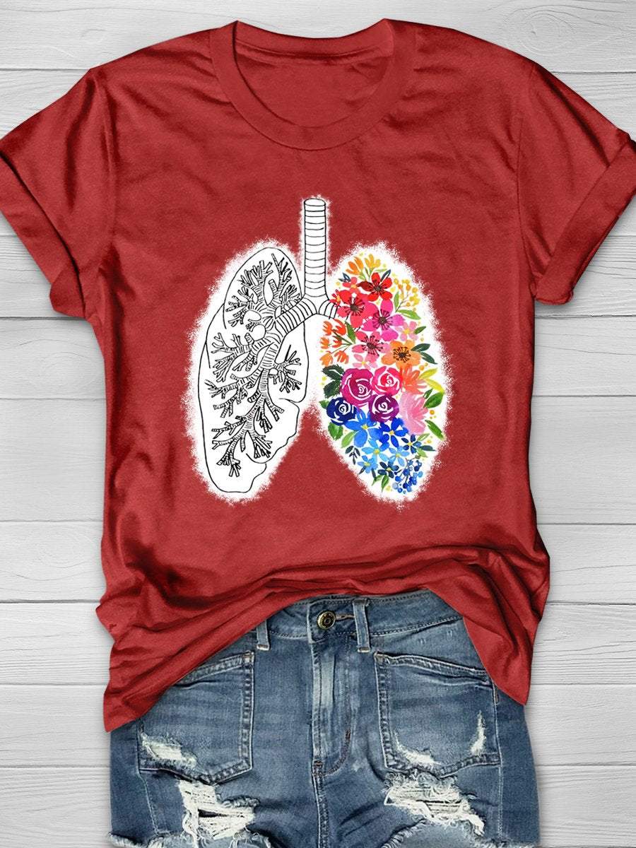 Anatomical Lung Print Short Sleeve T-shirt