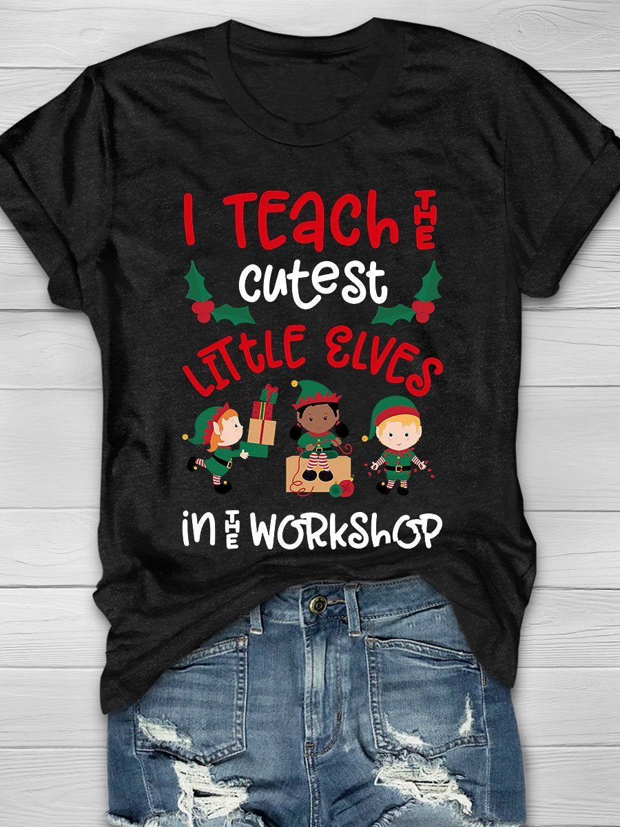 Christmas Teacher Print Graphic T-shirts