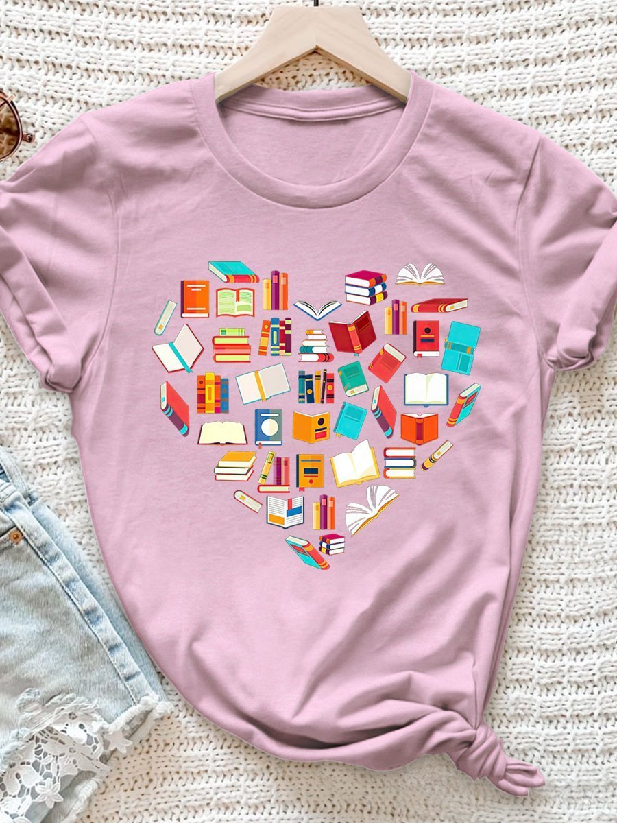 Teacher Christmas Love Book Print Graphic T-shirts