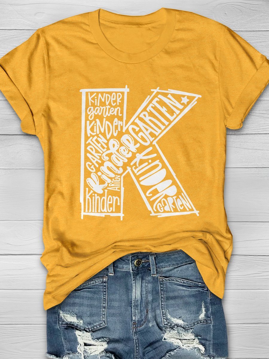 Kindergarten Teacher Print Graphic T-shirts