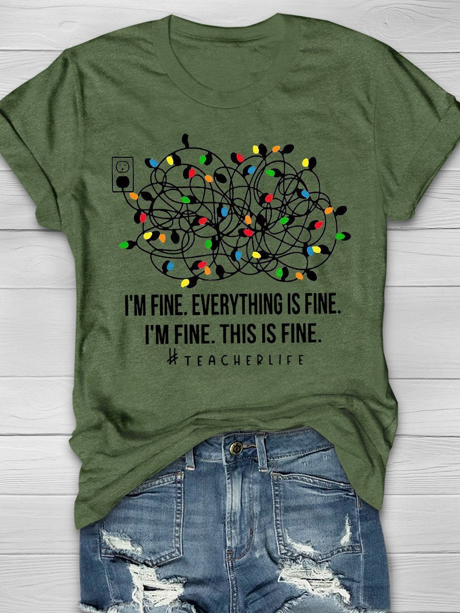 Christmas Teacher Print Graphic T-shirts