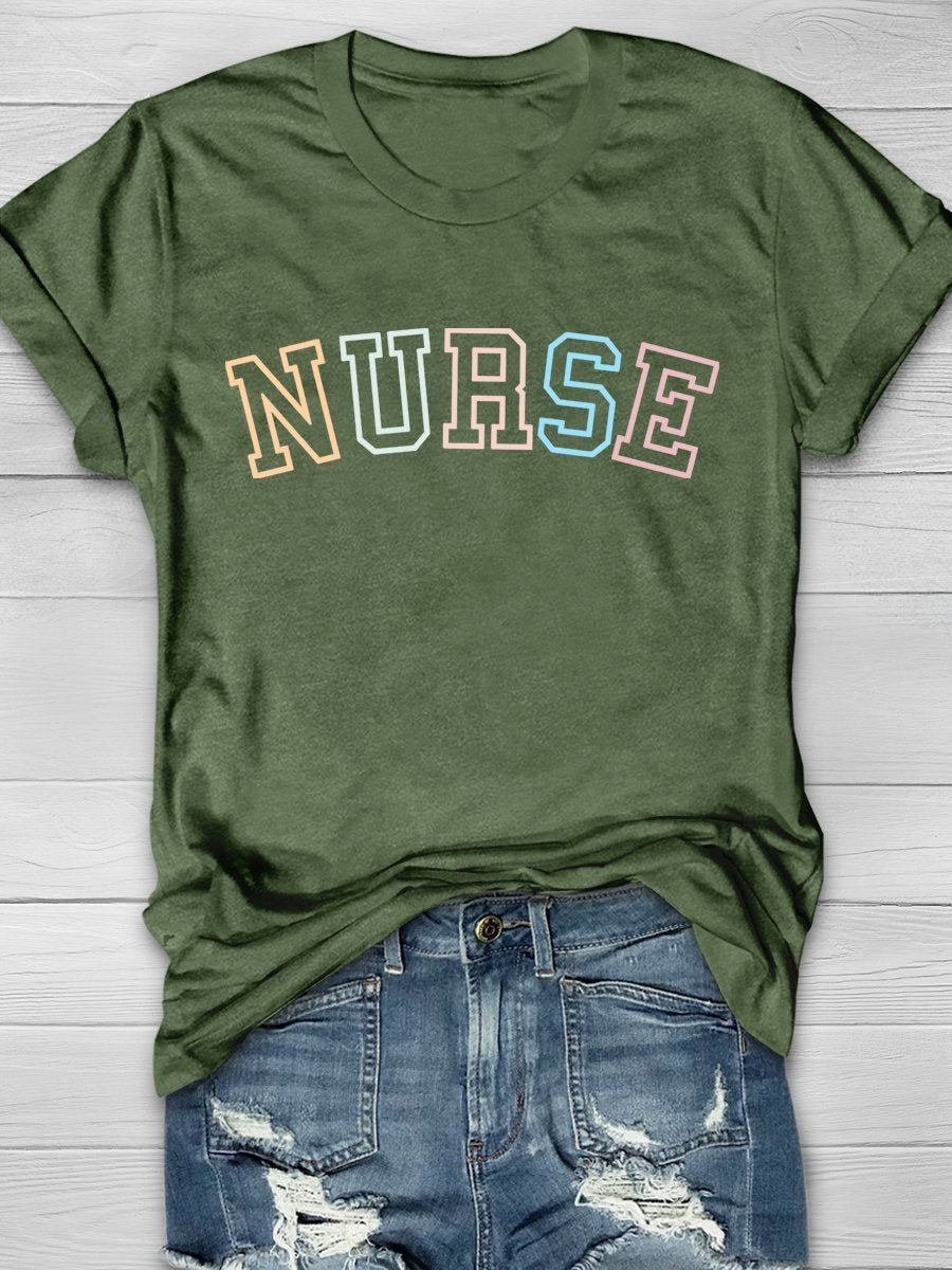 Nurse Print Short Sleeve T-shirt