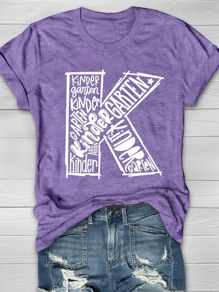 Kindergarten Teacher Print Graphic T-shirts