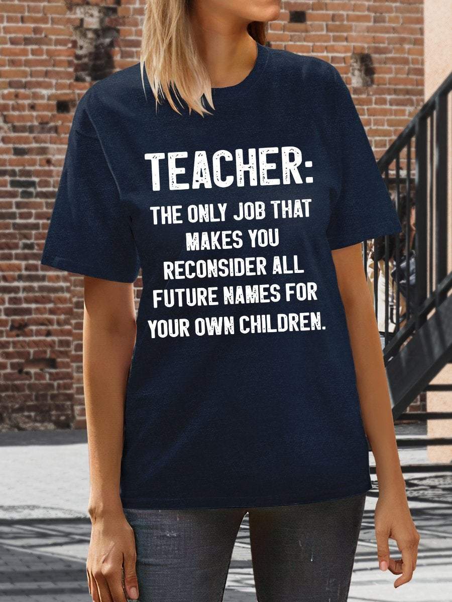 Teacher Life Print Graphic T-shirts