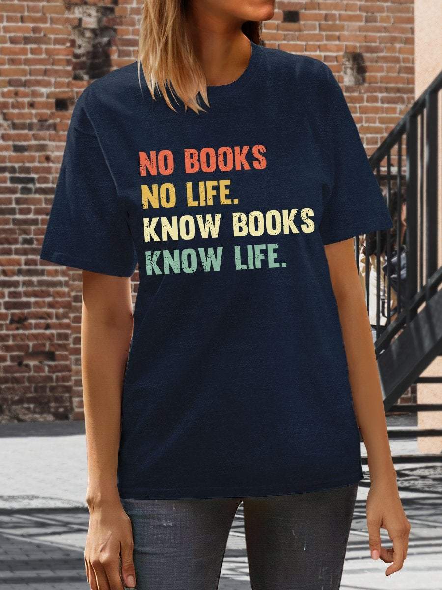 Know Books Know Life Print Graphic T-shirts