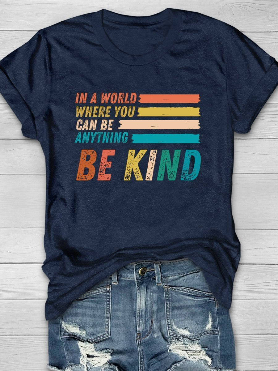 Be Kind Print Graphic T-shirts