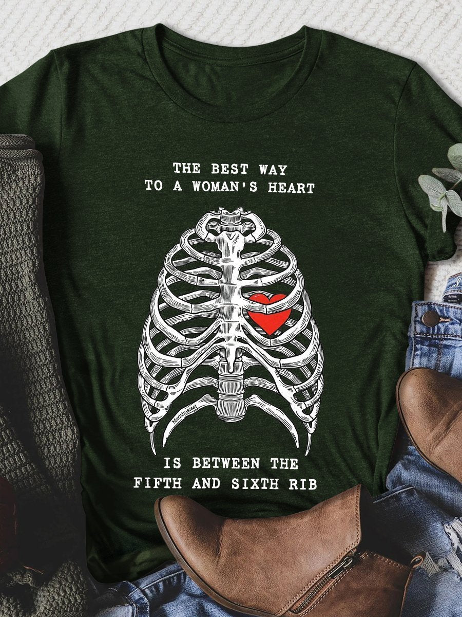 Best Way to a Woman's Heart Print Short Sleeve T-shirt