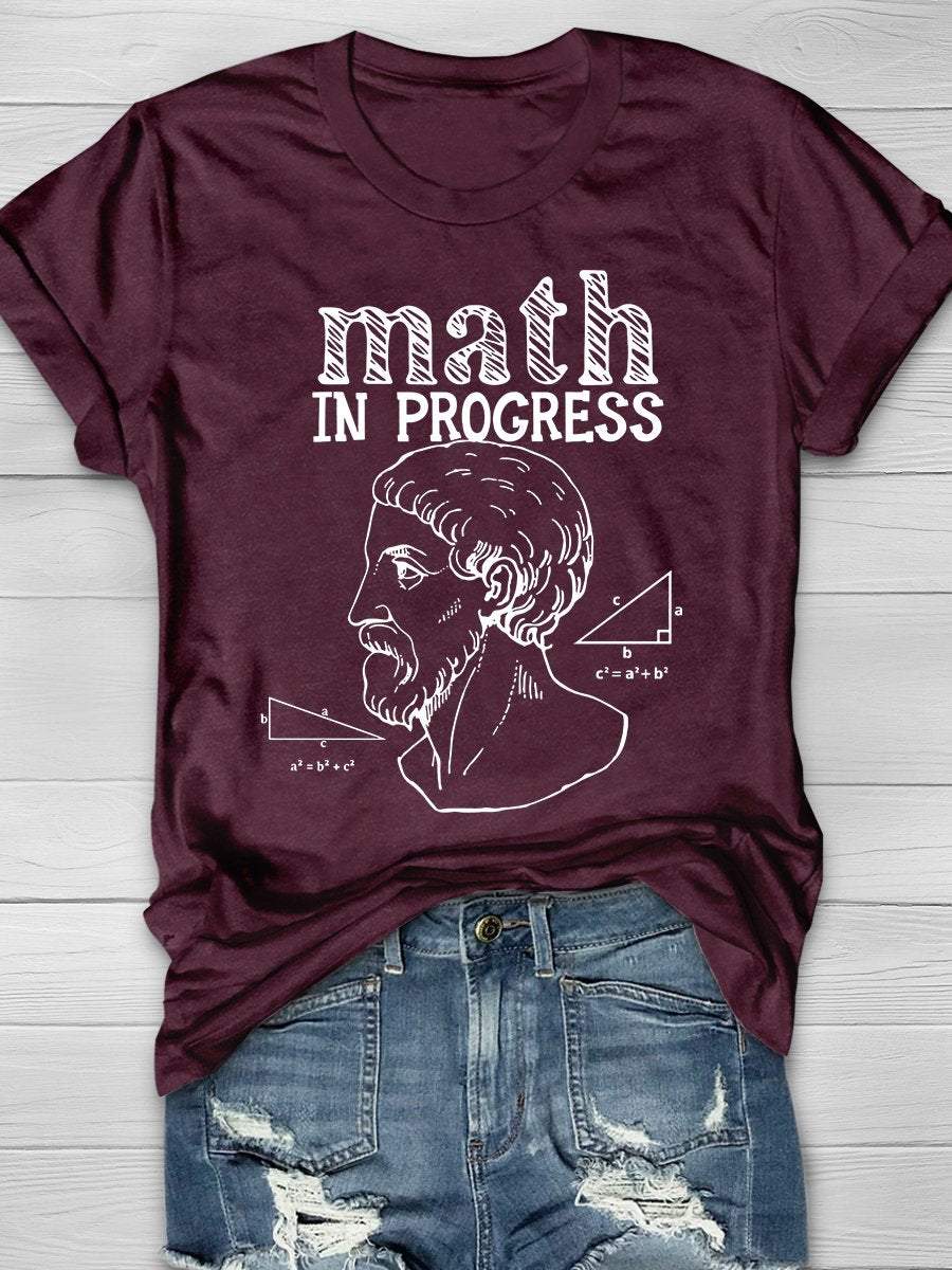 Math In Progress Print Graphic T-shirts