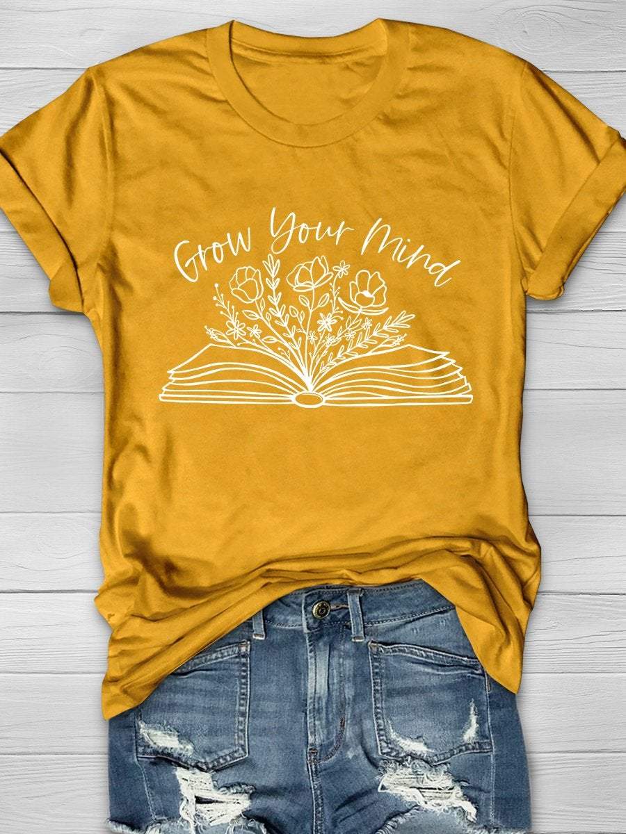 Grow Your Mind Print Graphic T-shirts