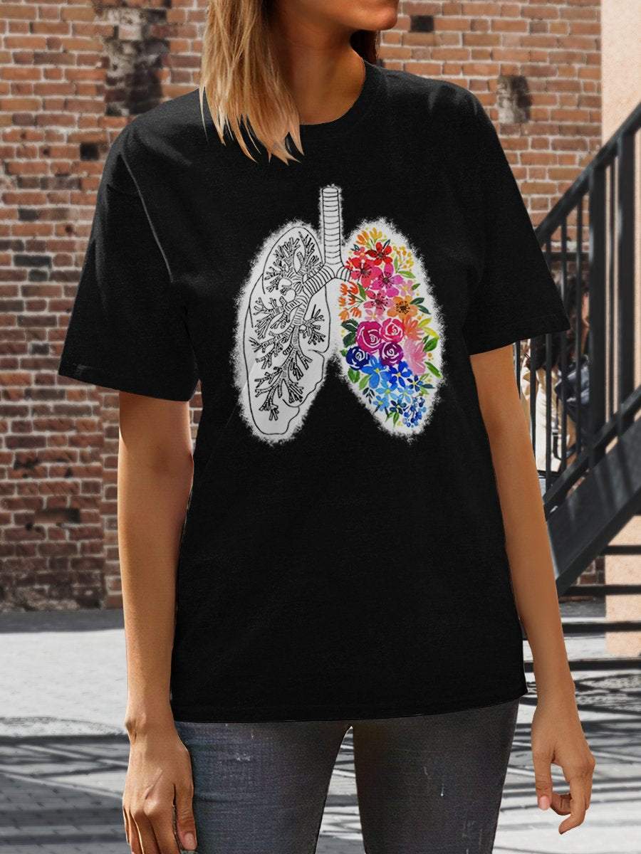 Anatomical Lung Print Short Sleeve T-shirt
