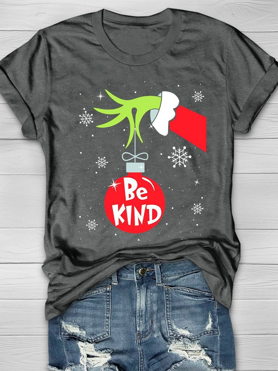 Be Kind Christmas Print Graphic T-shirts