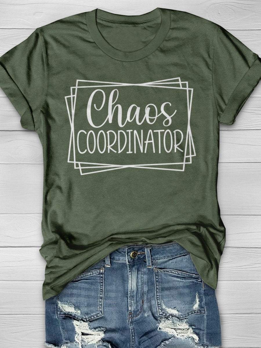 Chaos Coordinator Teacher Print Graphic T-shirts