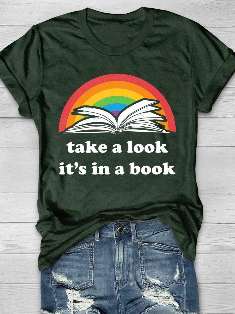 Take A Look It's In A Book Print Graphic T-shirts