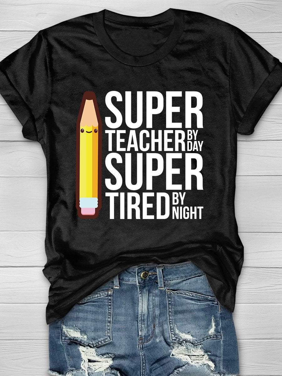 Super Teacher Print Graphic T-shirts