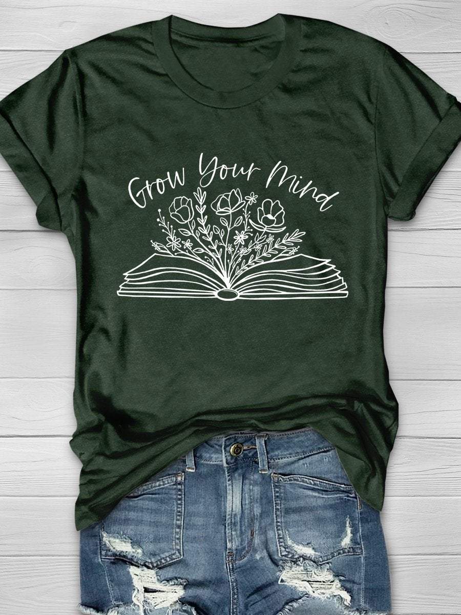 Grow Your Mind Print Graphic T-shirts
