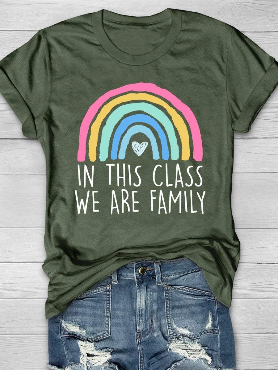 In This Class We Are Family Print Graphic T-shirts