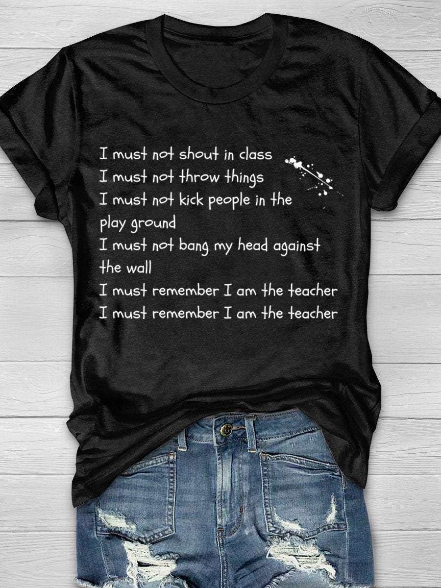 Funny Teacher Print Graphic T-shirts